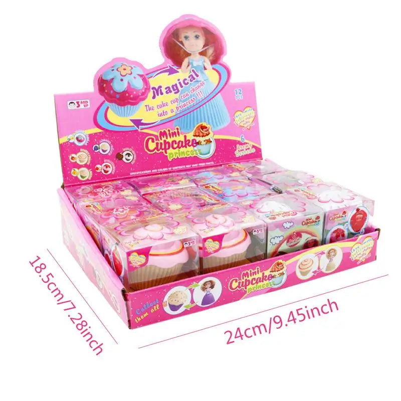 12PCS/Set Mini Beautiful Cake Dolls Toys Surprise Cupcake Princess Dolls Toys Game Funny Game Gifts For Children Skirt Can Flip