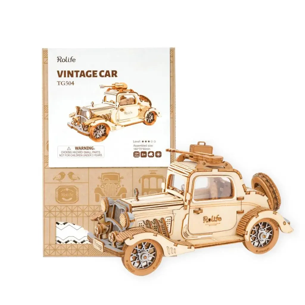 Robotime 3 Kinds DIY 3D Transportation Wooden Model Building Kits Vintage Car Tramcar Carriage Toy Gift for Children Adult