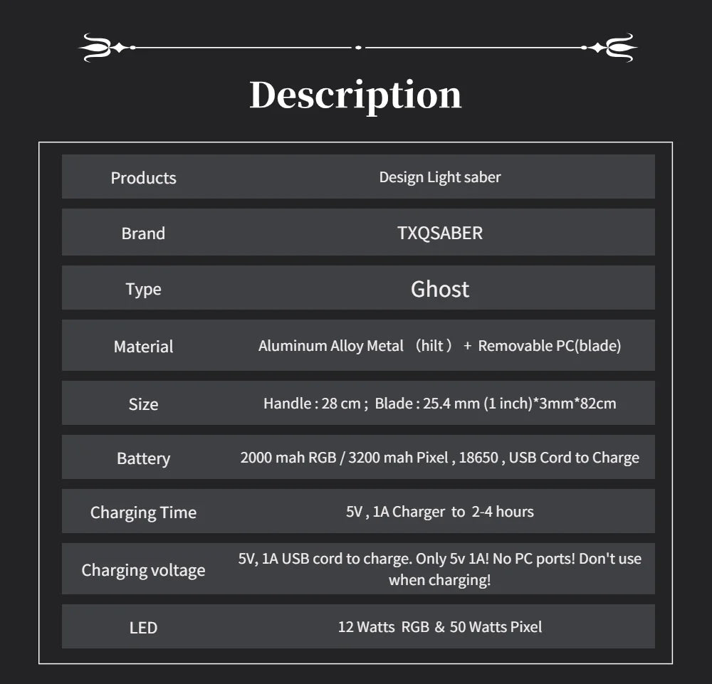 TXQSABER Ghost Lightsaber Pixel Soundboard Neo Smooth Swing Metal Handle LED Strip Blade Cosplay Laser Jedi Sword Kids Toys