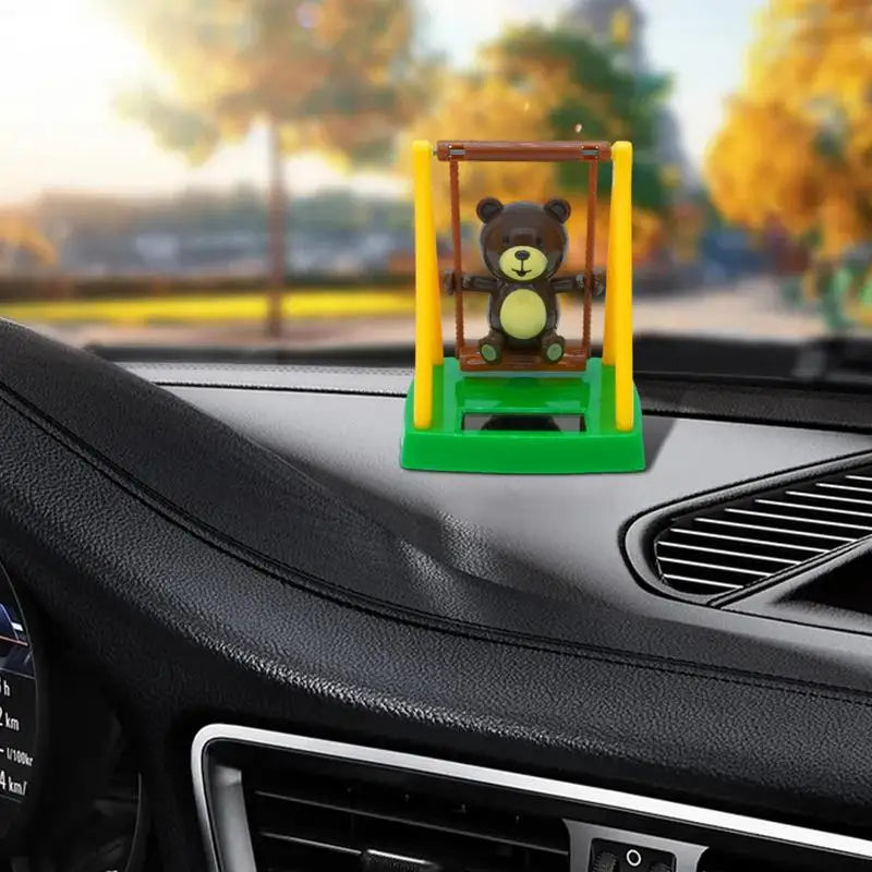Swinging Solar Dancer Toy Cute Swing Bear Solar Dancing Bear Toy Solar Powered Figurine Car Dashboard Decor For Car Office Desk