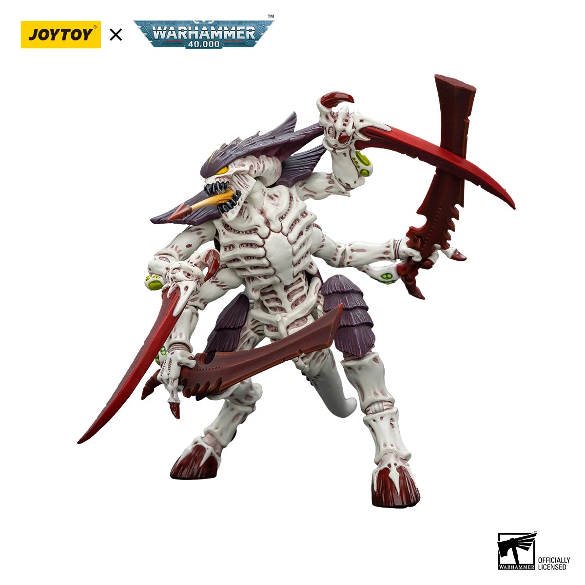 JOYTOY Warhammer 40k 1/18 Action Figures Anime 14.3cm Tyranids Hive Fleet Leviathan Tyranid Warrior with Boneswordg Model Toy