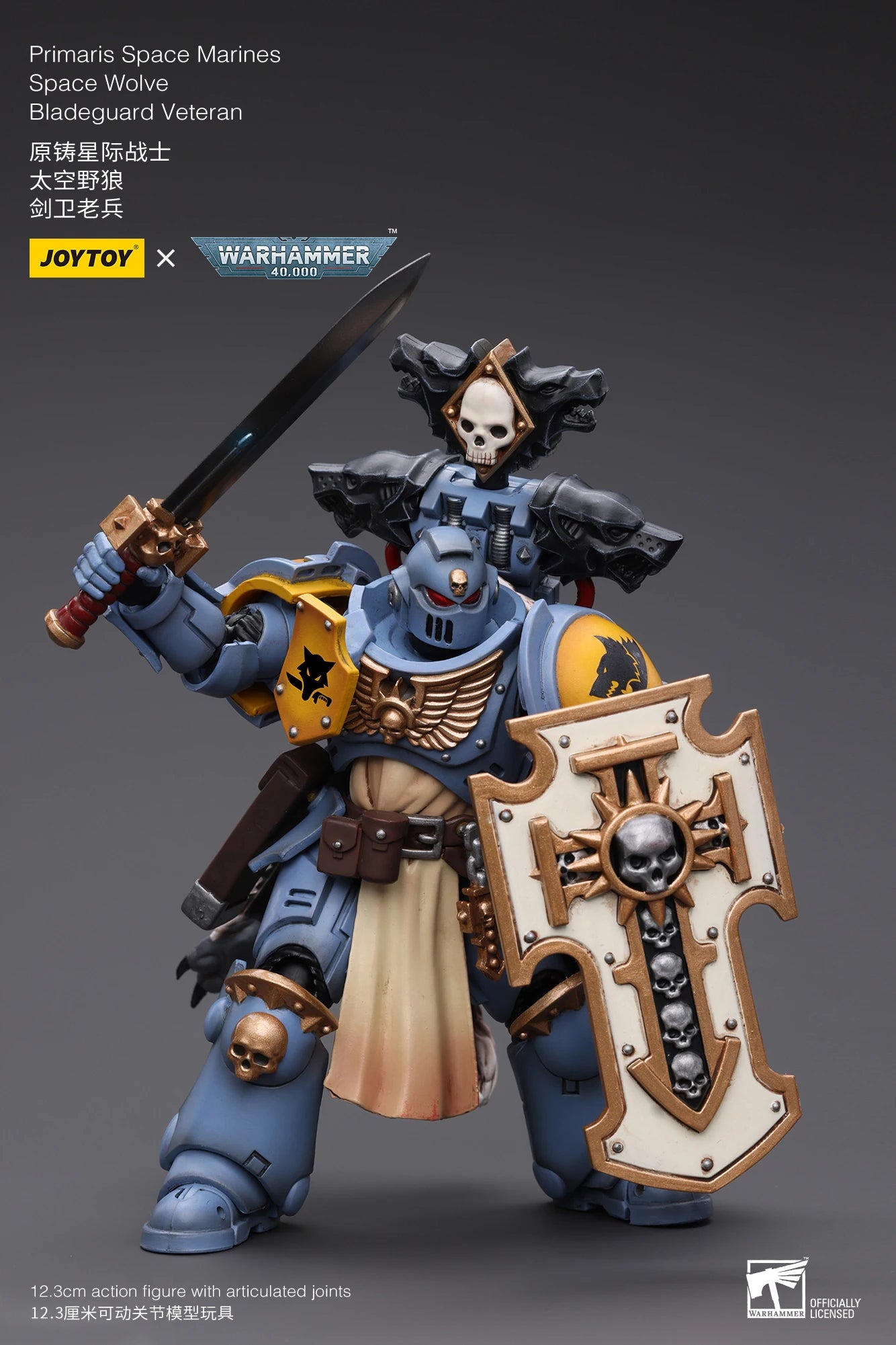 JOYTOY Warhammer 40K 1/18 Action Figure Primaris Space Marines Imperial Fists Bladeguard Veteran4PCS Anime Military Model