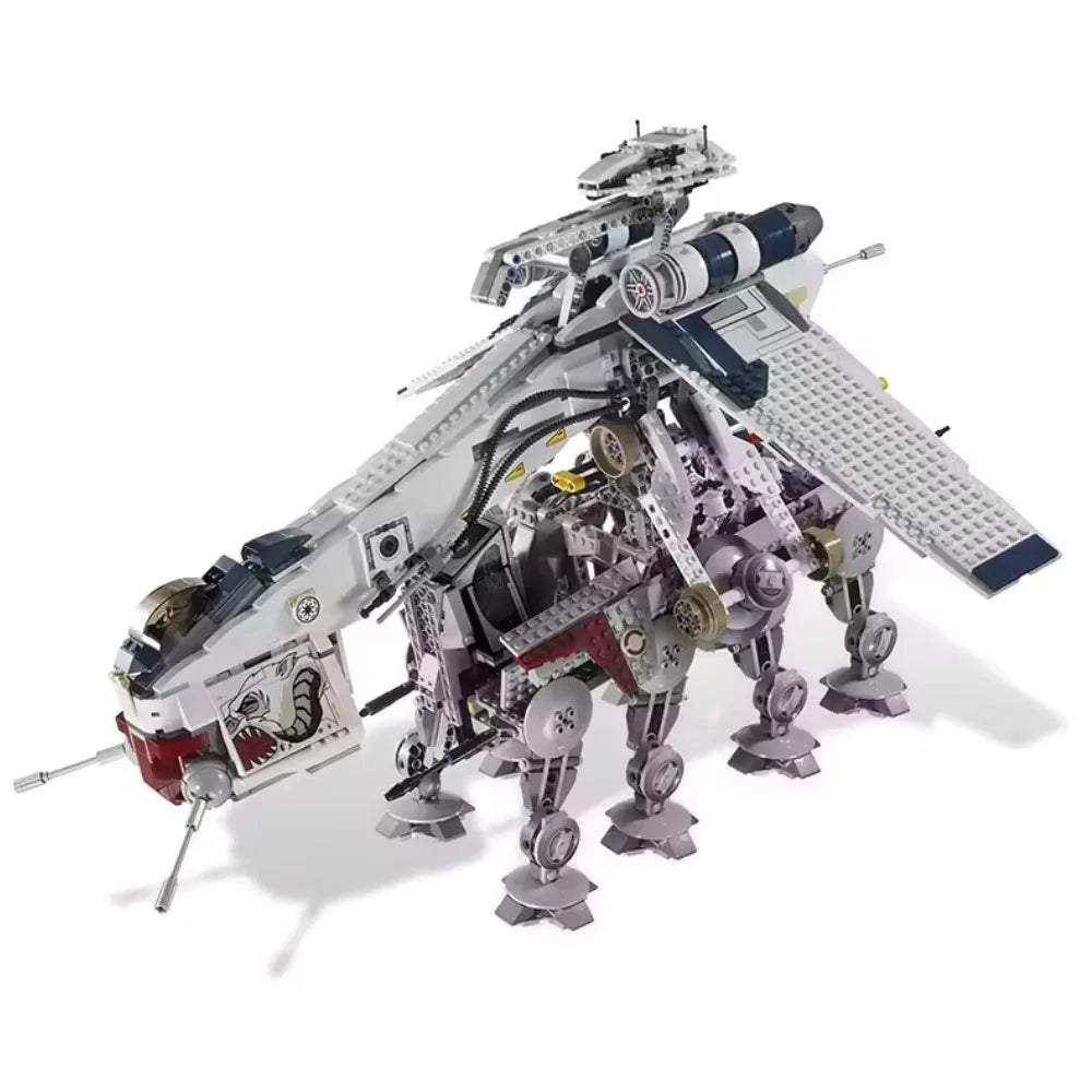 In stock UCS 1788pcs plan‘s ’AT-OT Republic Dropiship Starifighter Space 05053 10195 Model Building Blocks Star Toy With Brick