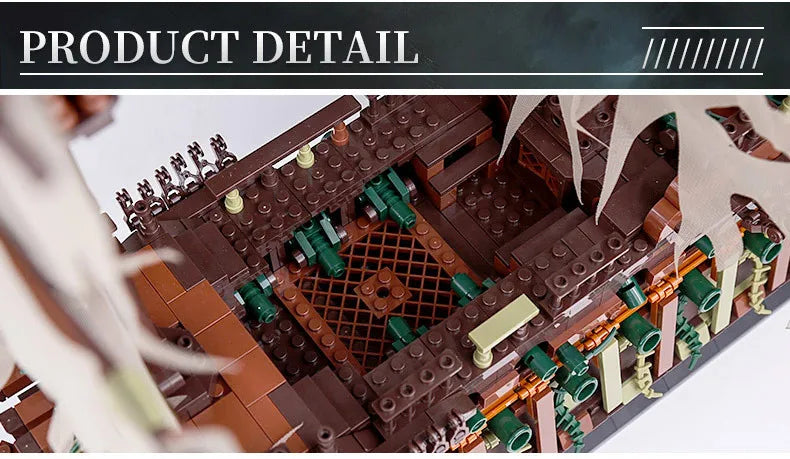 Mould King 13197 Pirate Ship Building Blocks Flying Dutchman Boat Construction Kit for Adults Kids Bricks Toys Christmas Gifts
