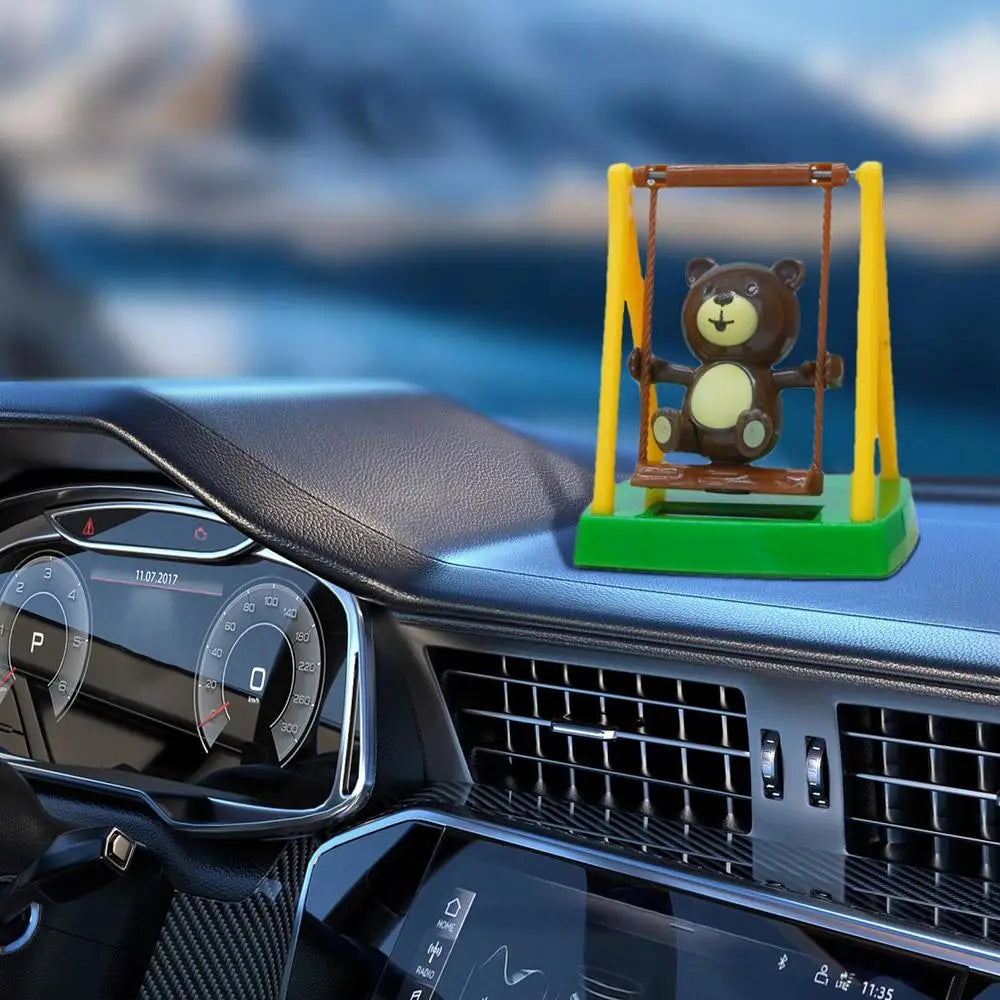 Swinging Solar Dancer Toy Cute Swing Bear Solar Dancing Bear Toy Solar Powered Figurine Car Dashboard Decor For Car Office Desk