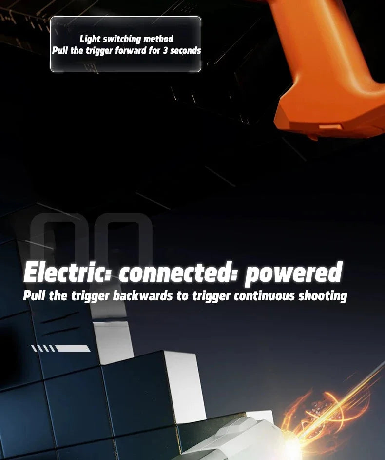 Fully Automatic Fire Electric Water Gun Toy Summer Outdoor With LED Lights , Adult Pool Battle Shooting Toy Water Gun Boy Gift