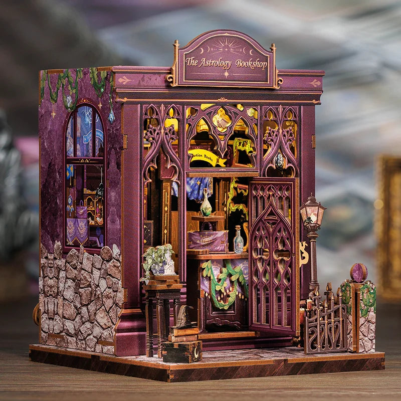 Cutebee DIY Miniature Booknook 3D Wooden Puzzle Bookshelf Insert for Dollhouses Perfect Child Birthday Gift Home Decor