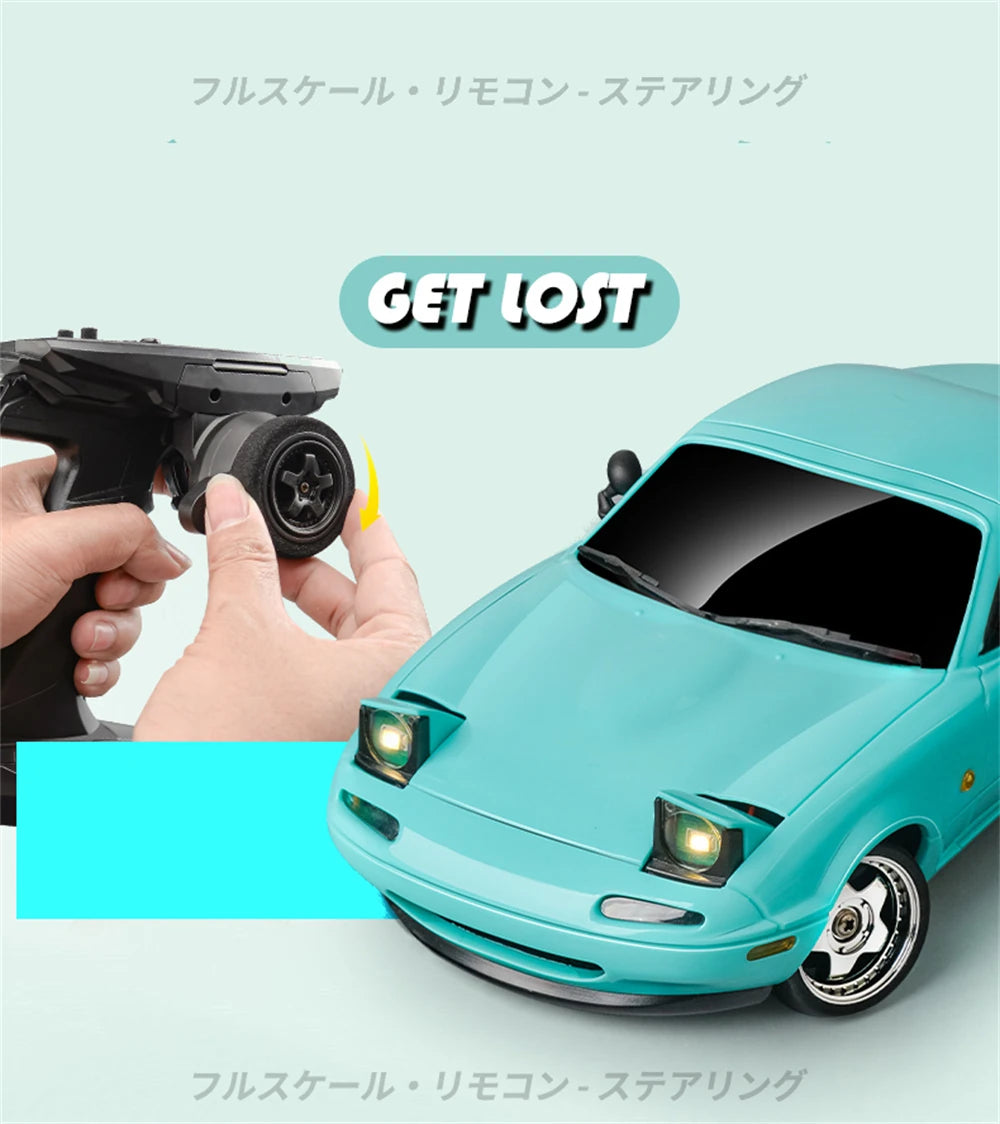 LDRC 1804 RTR 1/18 2.4G RWD RC Car Drift for Mazda MX-5 Gyro LED Light On-Road Full Proportional Alloy Body Shell Racing Vehicle