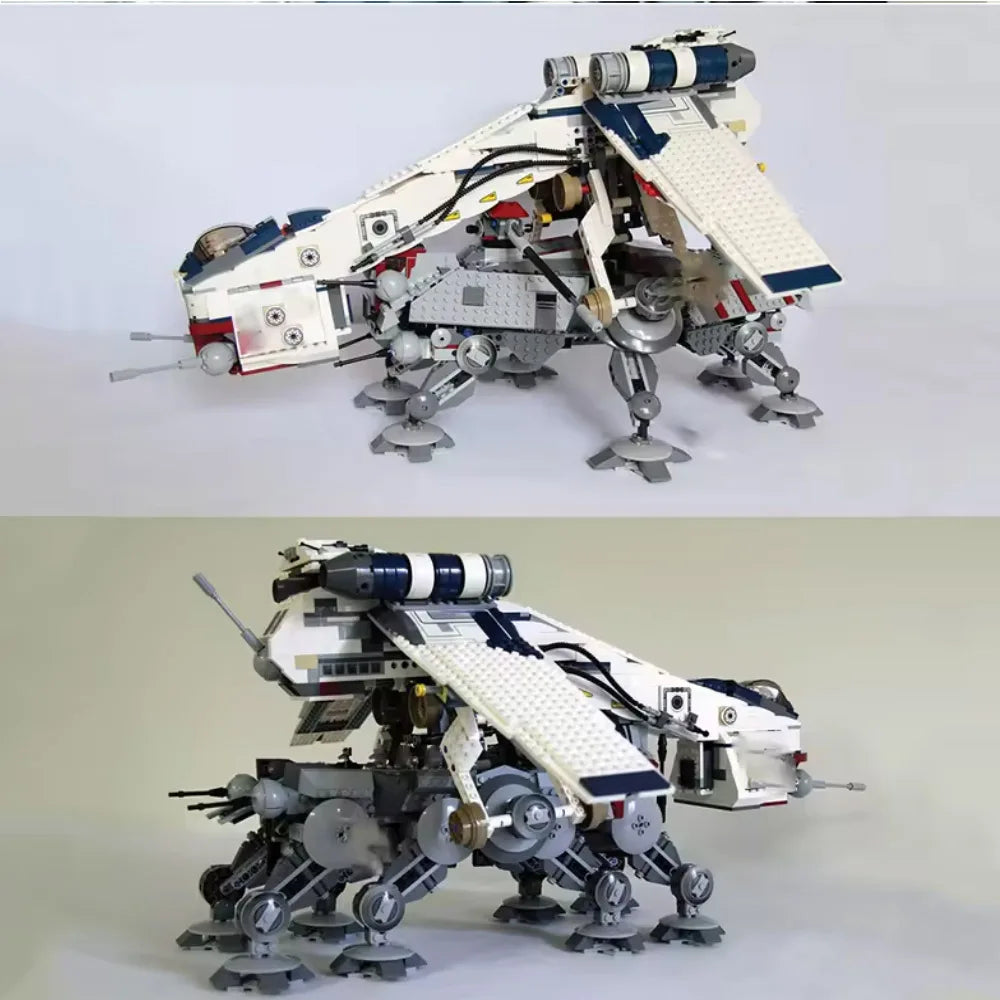 In stock UCS 1788pcs plan‘s ’AT-OT Republic Dropiship Starifighter Space 05053 10195 Model Building Blocks Star Toy With Brick