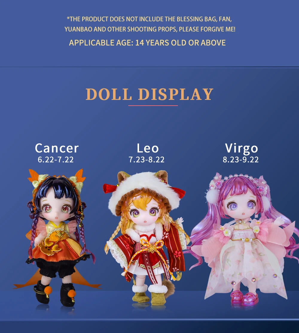 ICY DBS Dream Fairy Maytree OB11 doll 13 ball joint body constellation series Collectible Cute Animal 13cm SD gift BJD