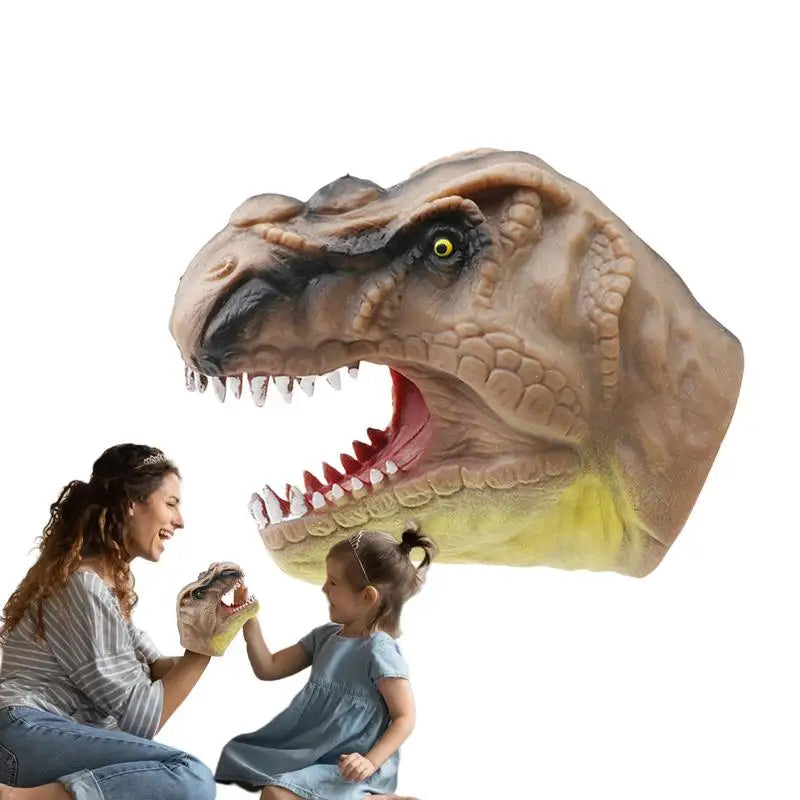 Dinosaur Hand Puppet Glove Soft Rubber Triceratops Shark Model Children Simulation Animal Animation Puppet Toy Boy Birthday Gift