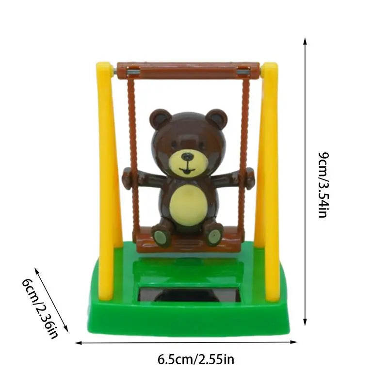 Swinging Solar Dancer Toy Cute Swing Bear Solar Dancing Bear Toy Solar Powered Figurine Car Dashboard Decor For Car Office Desk