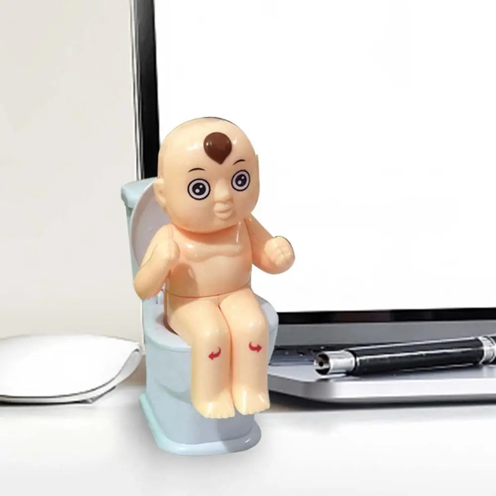Novelty Squirt Toilet Toy With Pee Doll Toilet Pee Cartoon Boy Water Spray Trick Funny Children Tricky Shooting Water Toilet Toy