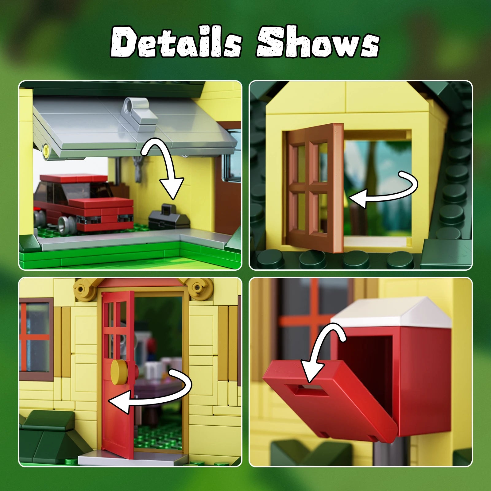 BuildMOC Familyed House Building Blocks Set Guy Movie Yellow Home Hut Model Bricks Toys Fans Children Gifts(1256 Pcs)