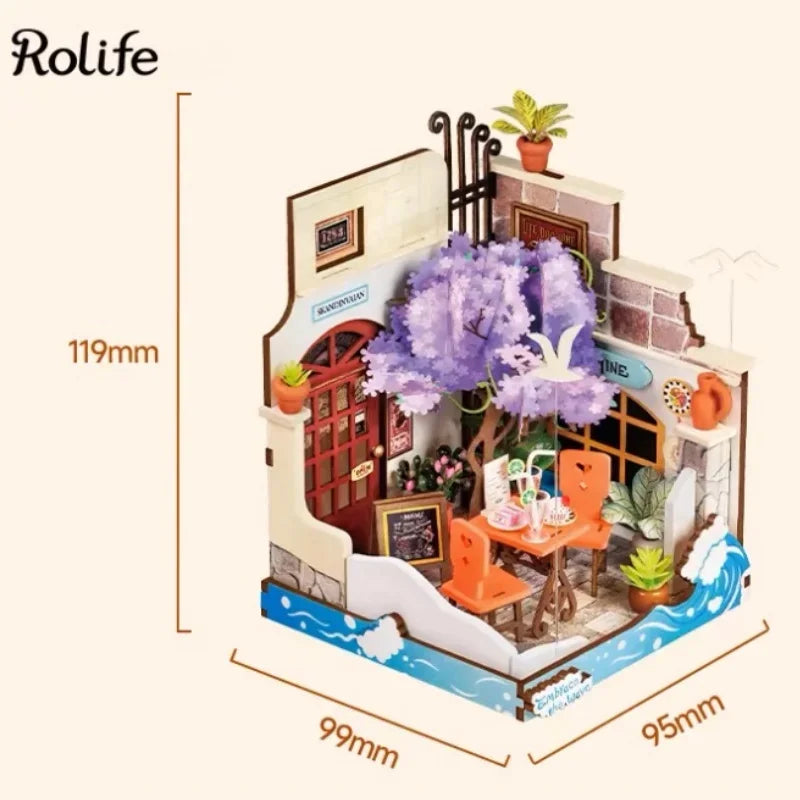 Robotime Rolife Miniature House for Kids 4 Kinds of Beautiful Design Wooden Toys for Girls Play Building Kits with Family