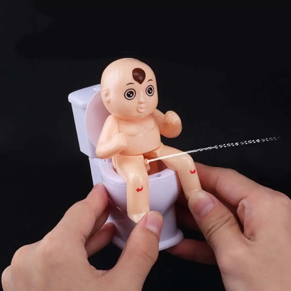 Novelty Squirt Toilet Toy With Pee Doll Toilet Pee Cartoon Boy Water Spray Trick Funny Children Tricky Shooting Water Toilet Toy