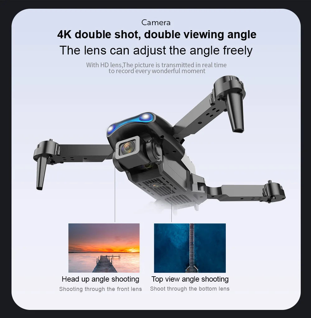 E99 Pro Drone Quadcopter with HD 6K Photography Four Axis RC Handle Altitude Fixation UAV Helicopter Toy for Aerial Photography