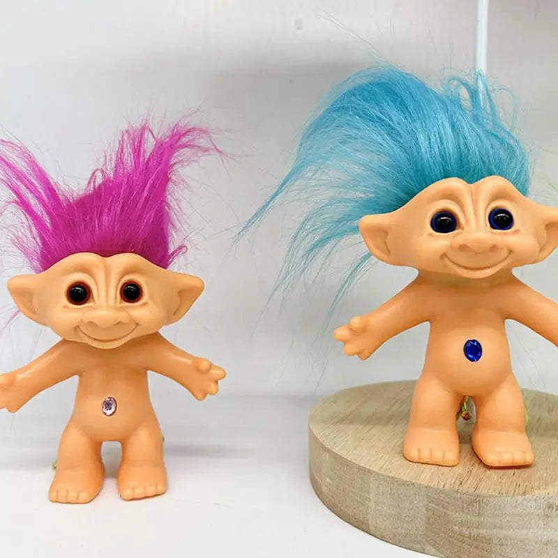 Troll Doll With Long Hair Vinyl Indian Ugly Doll Keychain Good Luck Troll Dolls Keychain Anti-Lost Key Chain Key Ring For Child
