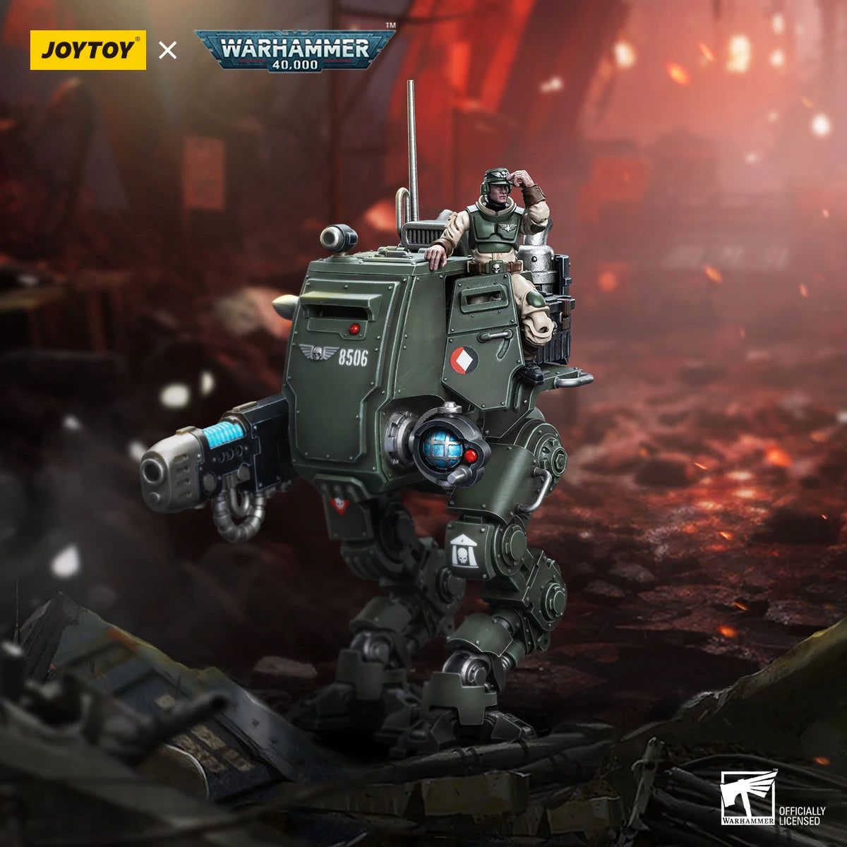 JOYTOY Warhammer 40k 1/18 Action Figure Astra Militarum Cadian Armoured Sentinel Anime Military Model