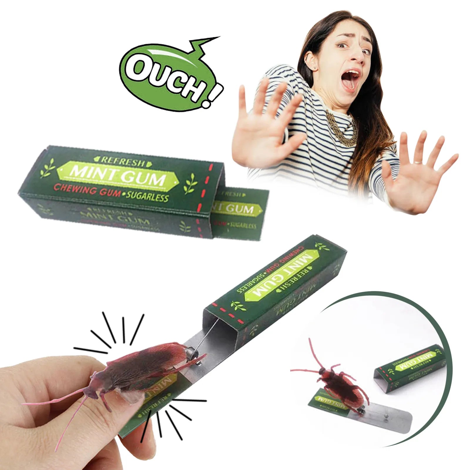 Cockroach Prank Shocking Chewing Toy Pull Spoof Trick For Children Head Toys Novelty Funny Toy Games Baby 4 Months Fast Shipping
