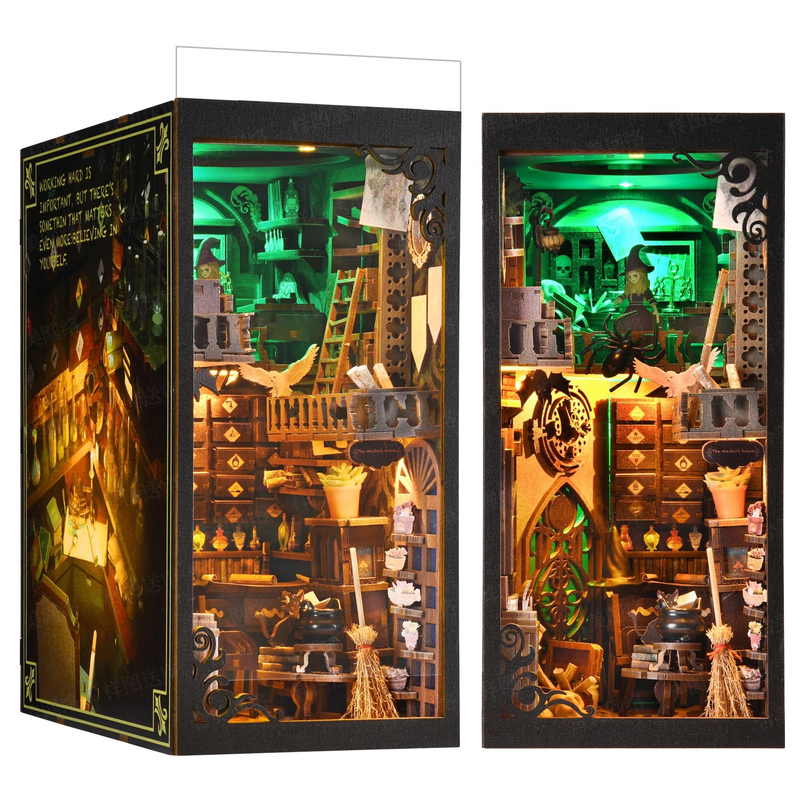 Book Nook Kit Apollo Bricks Space Exploration Model Build 3D Wooden Puzzle DIY Bookshelf Miniatural Astrona Dollhouse Decoration