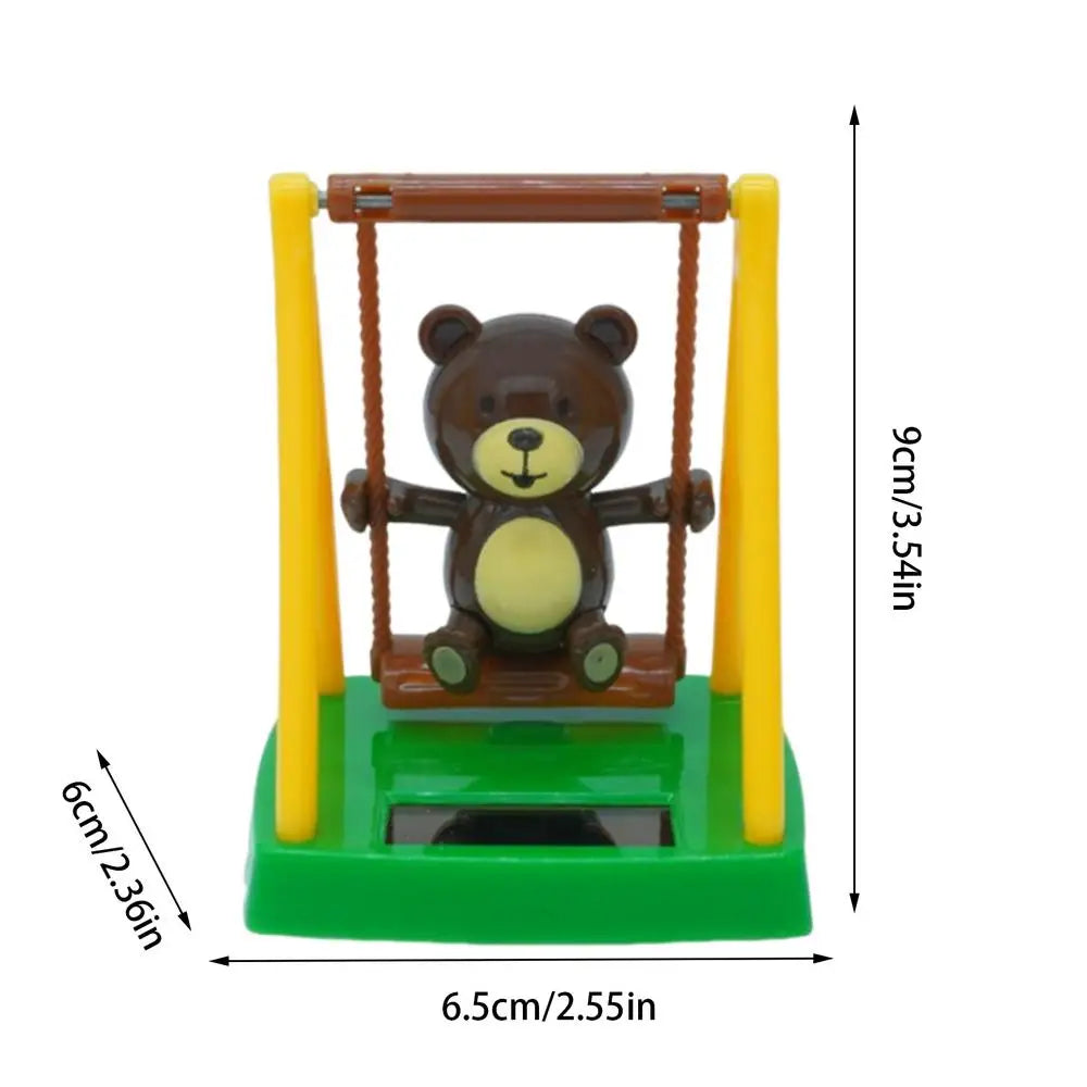 Swinging Solar Dancer Toy Cute Swing Bear Solar Dancing Bear Toy Solar Powered Figurine Car Dashboard Decor For Car Office Desk