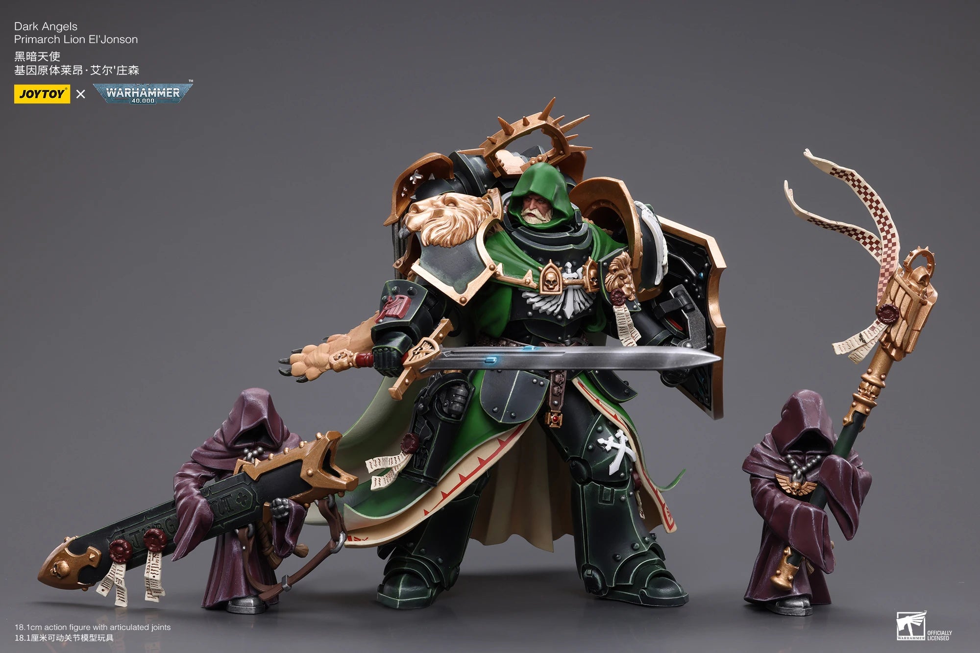 JOYTOY Warhammer 40k 1/18 Action Figure Dark Angels Primarch Lion Jonson Anime Toys Christmas Gift