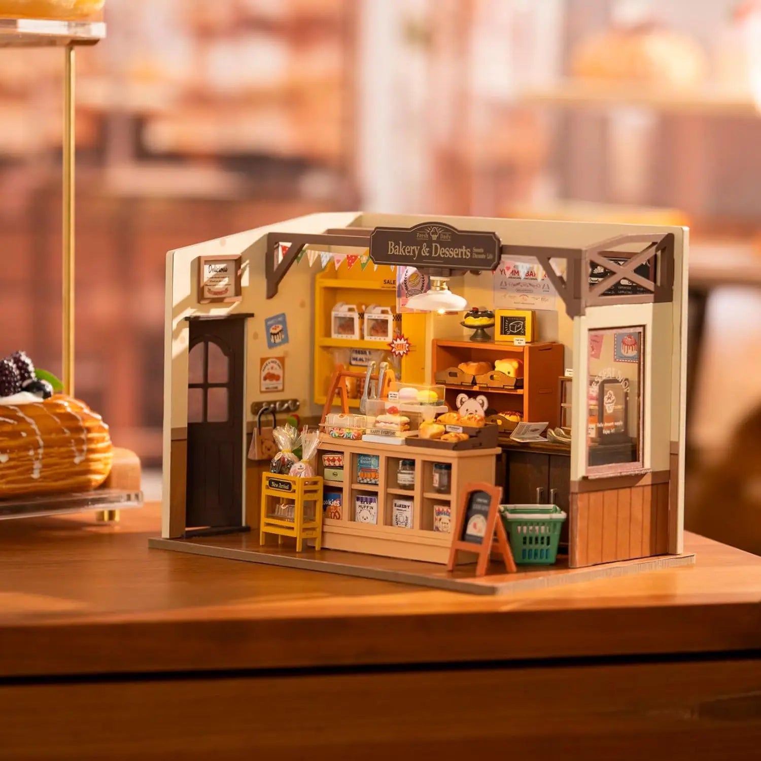 Robotime Rolife Becka's Baking House 3D Puzzle DIY Miniature Dollhouse Kit Amazing Gift for Children DG161