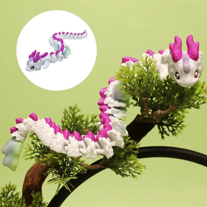 3D Printed Dragon Model Toy Fully Body Joint Movable 3D Printed Articulated Dragon Fidget Toys Creative Animal table Decor