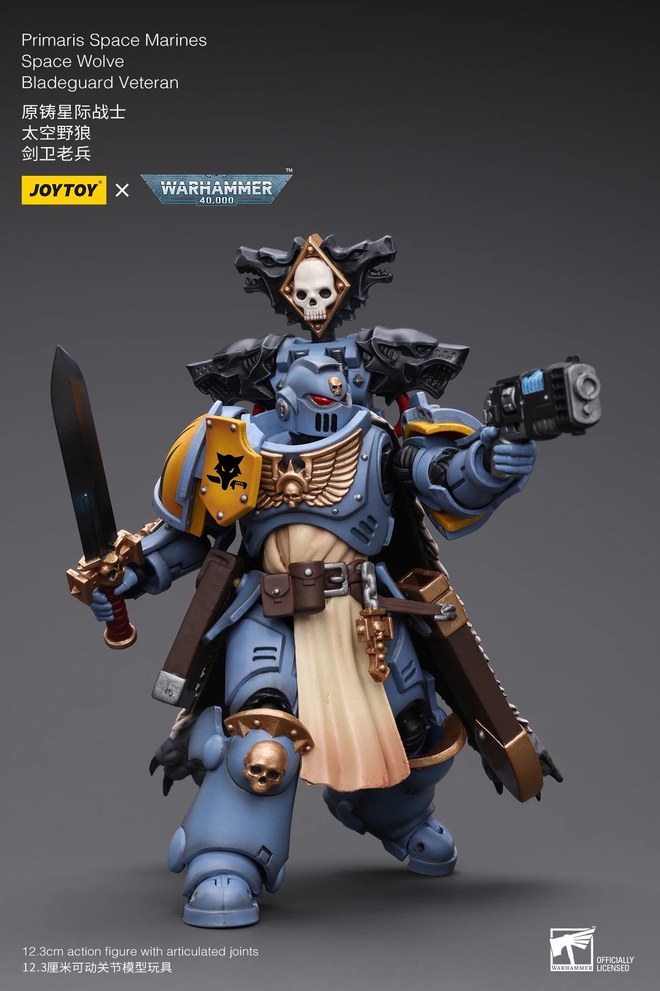 JOYTOY Warhammer 40K 1/18 Action Figure Primaris Space Marines Imperial Fists Bladeguard Veteran4PCS Anime Military Model