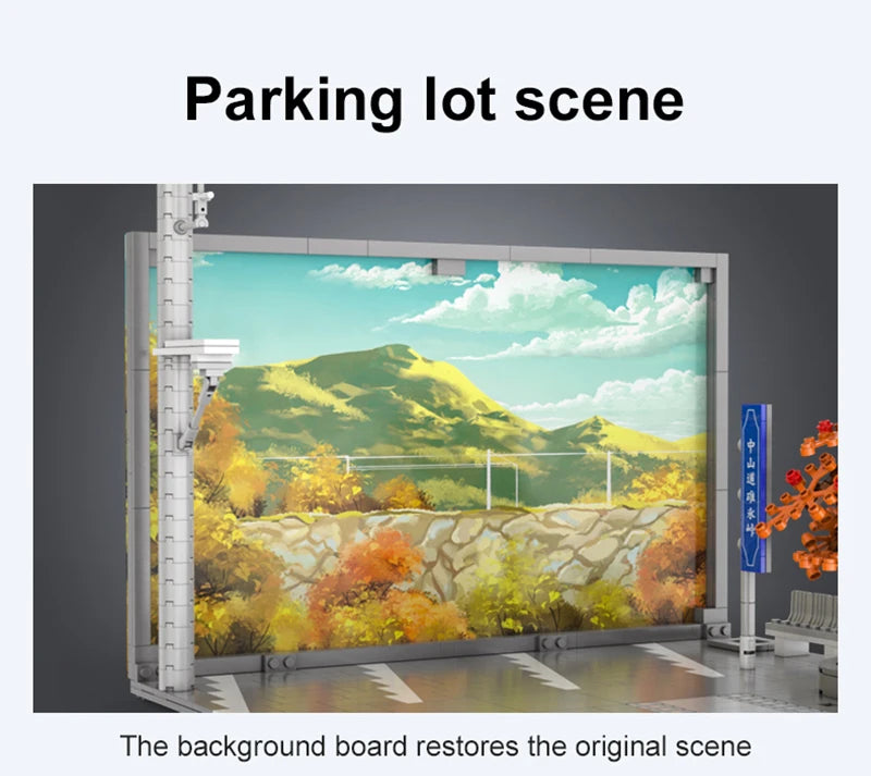 Cada Anime Initial D Tofu Shop House Model Building Blocks City Japanese Racing Car Parking Lot Bricks Toys Kid Gifts With LED