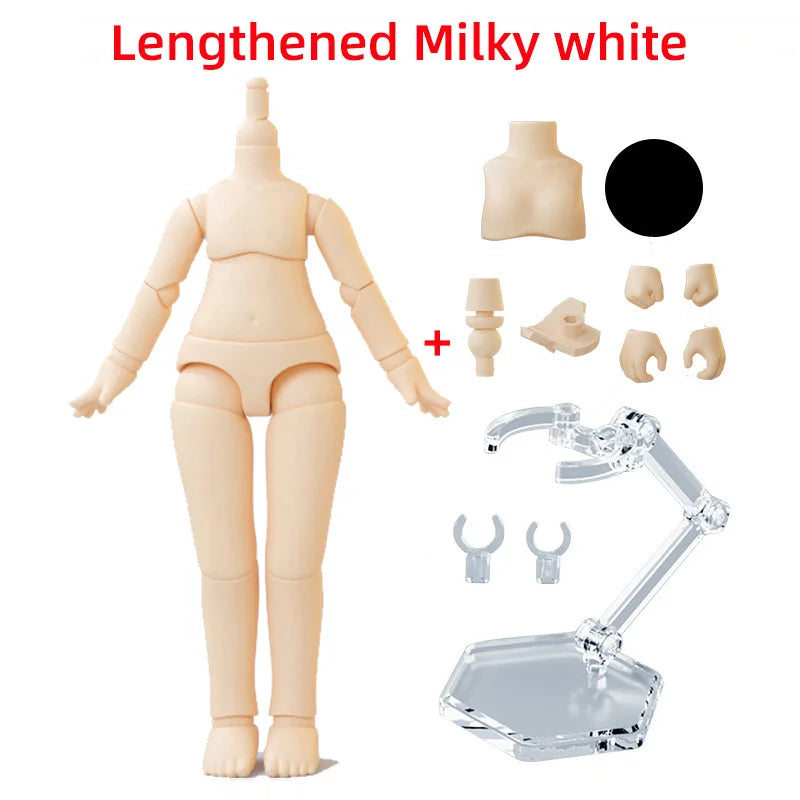 New 11cm 9.6cm YMY Body Doll Toys 1/12 Bjd OB11 White Skin Nude Dolls Body for Obitus,Molly, Gsc Stodoll Head Doll Accessories