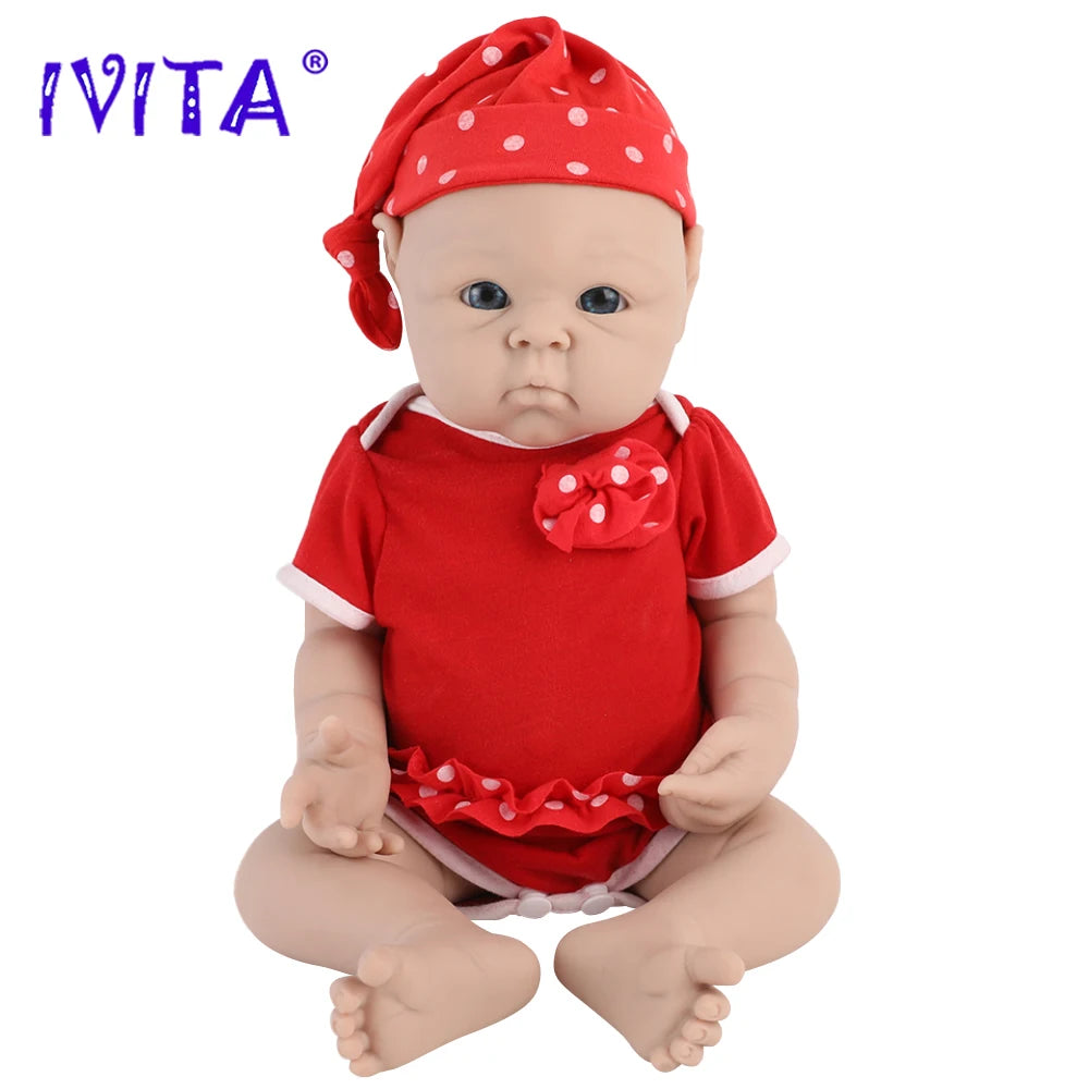 IVITA 100% Silicone Reborn Baby Doll Unpainted Realistic Baby Dolls Wholesale Lifelike Bebe Toys for Children Christmas Gift