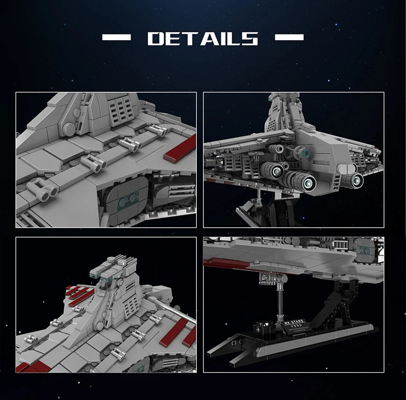 Mould King 21074 Star Plan Building Block The MOC Republic Attack Cruiser Model Assembly Star Fighter Toys Kids Christmas Gift