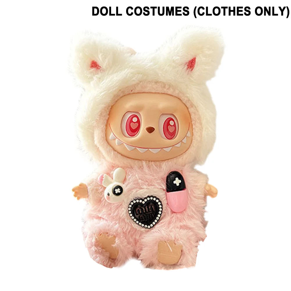 Labubu Plush Doll Clothes Kawaii Doll Clothes Doll Little Clothes Cartoon Cute Clothes Dolls Accessories Christmas Gift