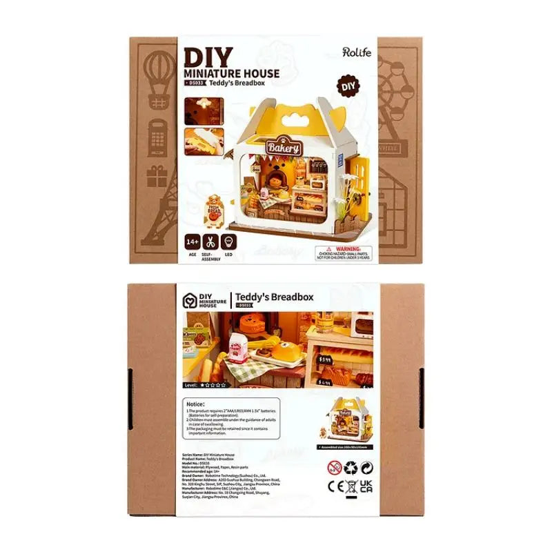 Robotime Rolife Food Box Shop DIY Miniature House Kit Easy Assembly Building Block Kits for Children Kids Sweet Color Design