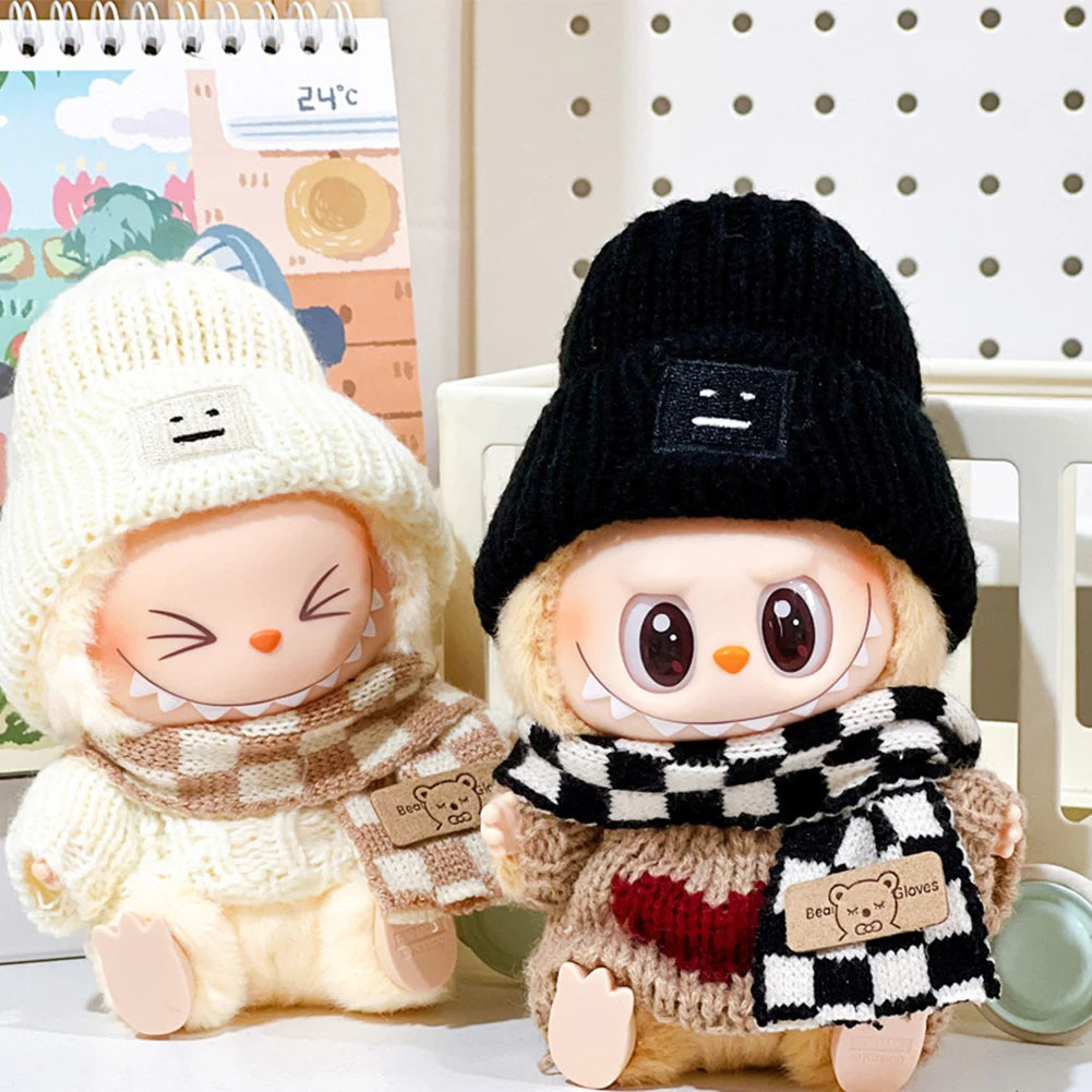17cm Kawaii Labubu Plush Doll'S Clothes Outfit Accessories Decorative Plushies Soft Cartoon DIY Animal Toy Costume for Gift