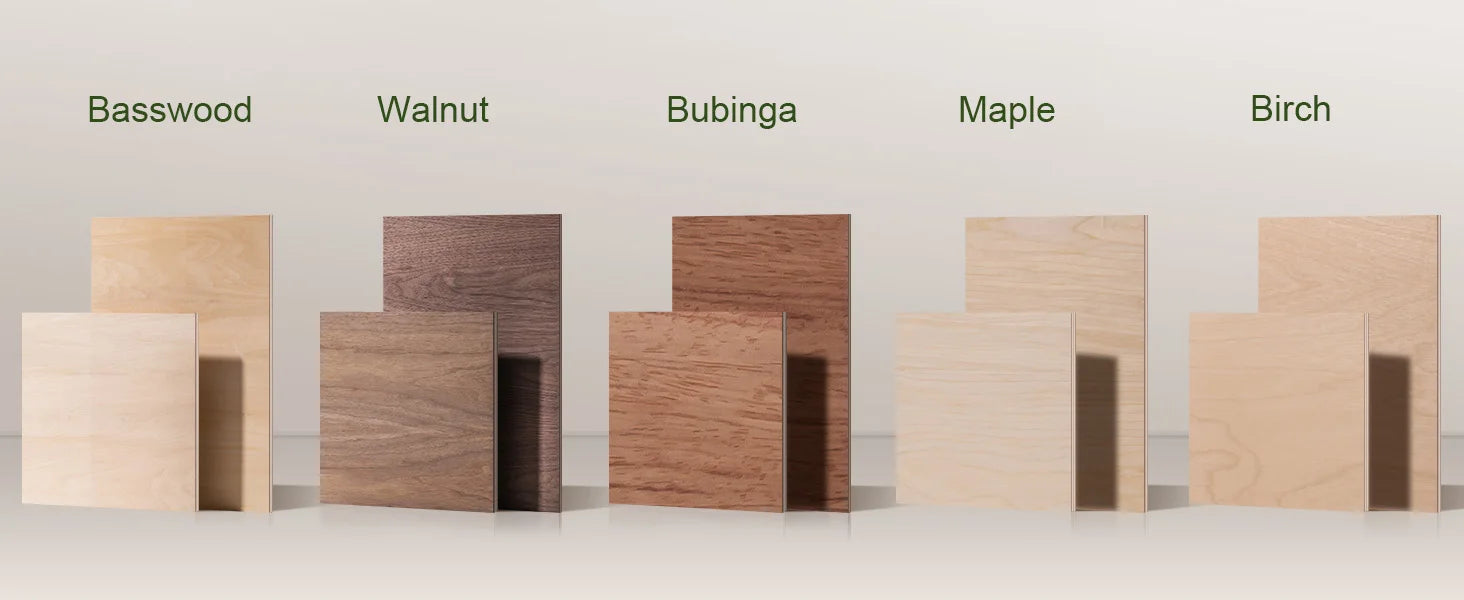 Robotime 12-Pack 3mm Basswood 12 x 12 x 1/8 Inch Craft Wood A/A Grade Basswood Sheets 1/8" - 1/8" Plywood for Laser Cutting