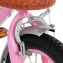 STITCH Retro 12/14/16/18 inch children's bike for 2-8-year-old girls, children's bike with front basket, support wheels