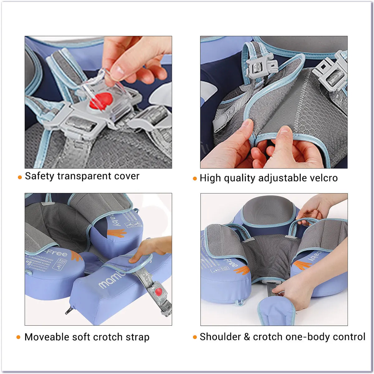 Mambobaby Baby Pool Float Blackproof Pool Mat For Infant Non-Inflatable Natation Buoy With Parasol Beach Toys For 3-24 Months