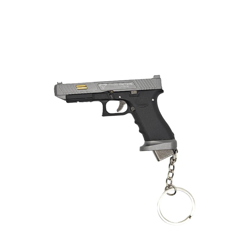 New  2025 Glock 34 Black Grey Tactical Alloy Mini Pistol Keychain Toy 1:3 Scale Shell Ejection Free Assembly Mini Gun Fidget Toy