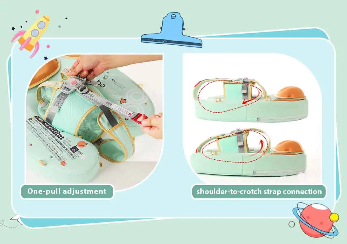 Mambobaby Baby Foldable Float Inflatable Free with Sun Canopy Safe Crotch Strap Pool Swim Ring Swim Tube Pool Float Water Circle