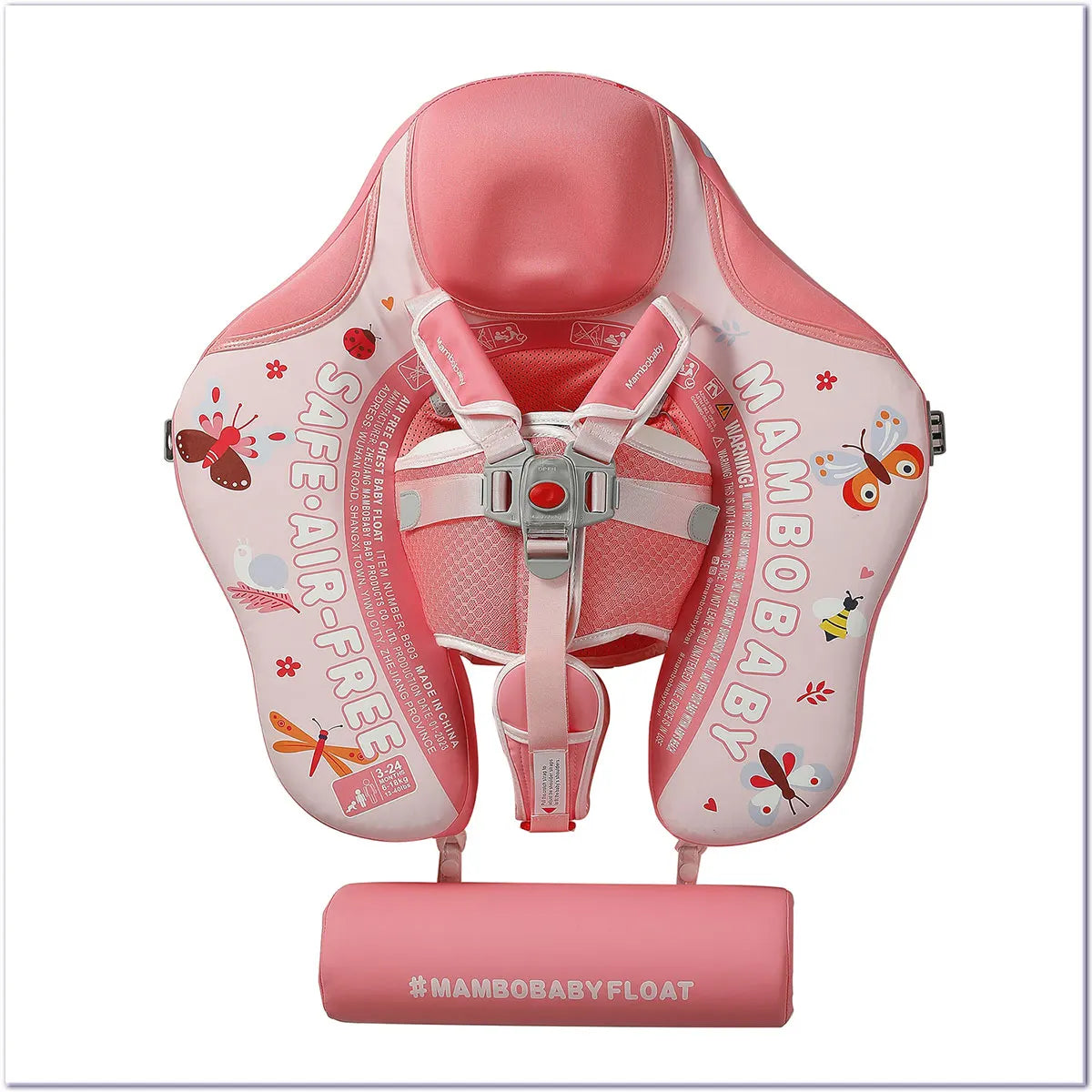 2024 New Mambobaby Animals Float Non-Inflatable Solid Baby Swimming buoy Water Trainer Infant Pool Floator Swim Ring with Canopy