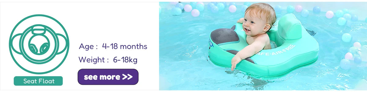 2024 New Mambobaby Animals Float Non-Inflatable Solid Baby Swimming buoy Water Trainer Infant Pool Floator Swim Ring with Canopy