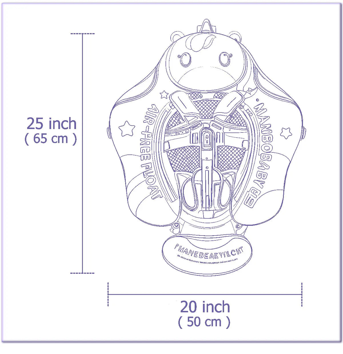 Mambobaby Float Safe Solid Core ST-Unicorn B503-143-W-Z Comfort Always: Skin-friendly Coat Baby Swimming Ring Toddler Pool Float