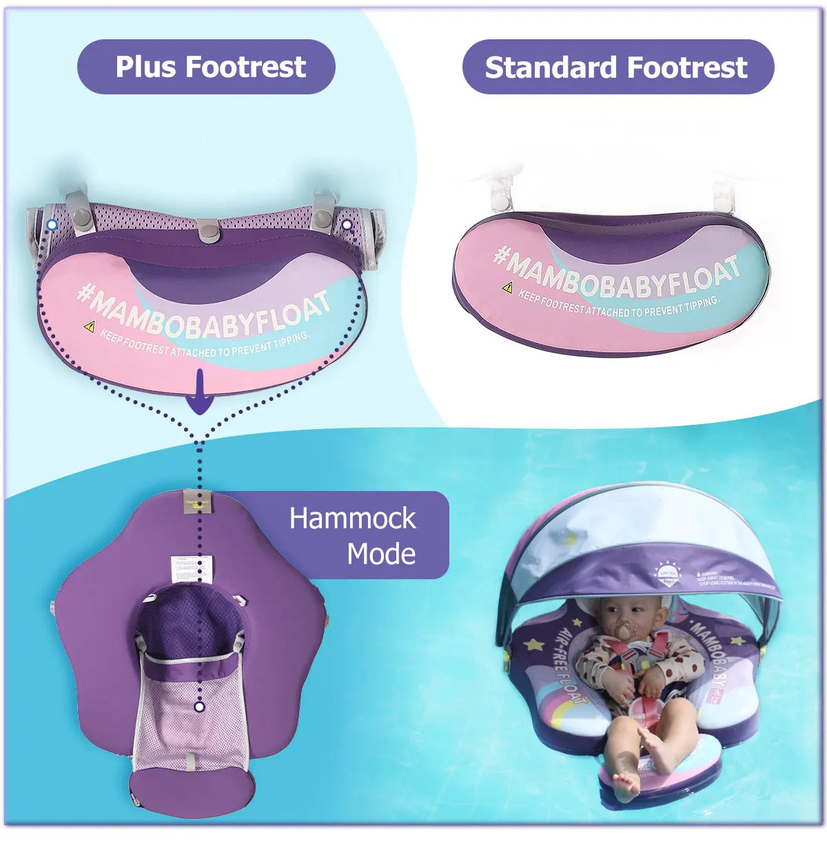 Mambobaby Float Safe Solid Core ST-Unicorn B503-143-W-Z Comfort Always: Skin-friendly Coat Baby Swimming Ring Toddler Pool Float