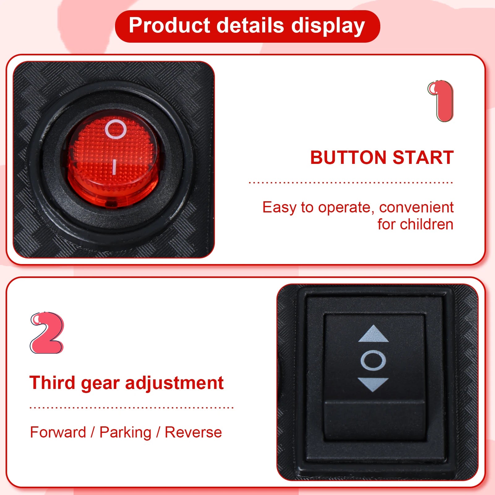 Kids Electric Tricycle Kids Motorcycle Ride-on Car Toy 3-Wheel Battery Powered Motorbike For Kids 1-6 Years Old Front Headlight