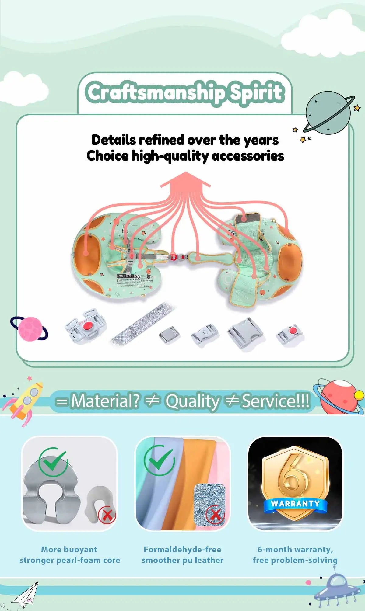 Mambobaby Baby Foldable Float Inflatable Free with Sun Canopy Safe Crotch Strap Pool Swim Ring Swim Tube Pool Float Water Circle