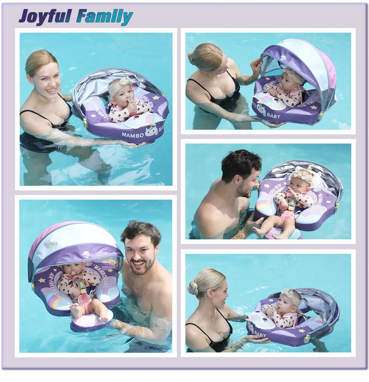 Mambobaby Float Safe Solid Core ST-Unicorn B503-143-W-Z Comfort Always: Skin-friendly Coat Baby Swimming Ring Toddler Pool Float