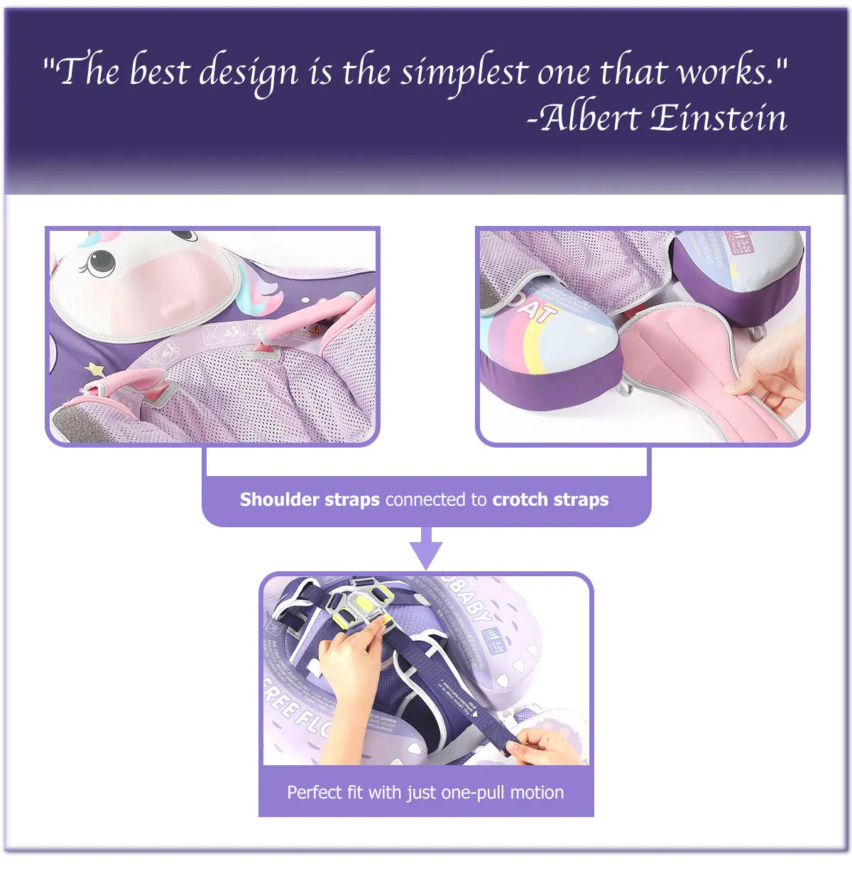 Mambobaby Float Safe Solid Core ST-Unicorn B503-143-W-Z Comfort Always: Skin-friendly Coat Baby Swimming Ring Toddler Pool Float